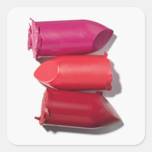 Stapel gebroken lipstick vierkante sticker