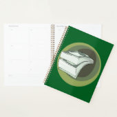 Stapel geld contant groen achterkant planner (Display)