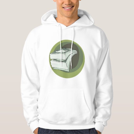 Stapel geld contant groene rug hoodie (Voorkant)