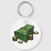 Stapel geld met munten geld sleutelhanger (Achterkant)