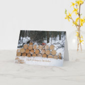 stapel gesneden logboeken kaart (Gele Bloem)