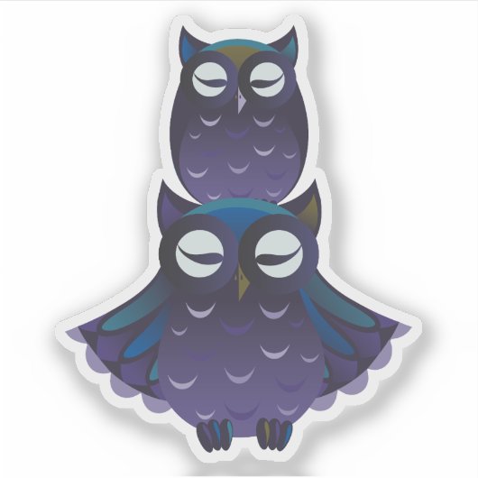 Stapel gestapelde Paarse en blauwe eigendom Sticker (Voorkant)