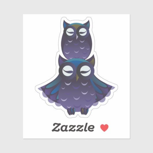 Stapel gestapelde Paarse en blauwe eigendom Sticker (Vel)