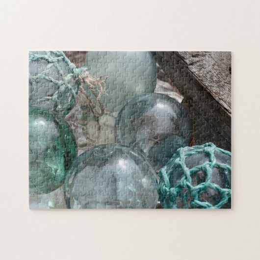 Stapel glazen visdobbers legpuzzel (Horizontaal)