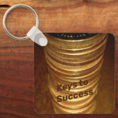Stapel Gold Coins Keys tot succes Sleutelhanger (Voorkant)