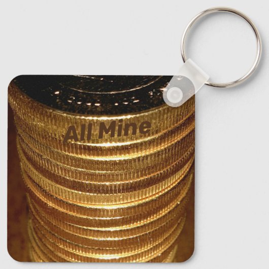 Stapel Gold Coins Keys tot succes Sleutelhanger (Achterkant)