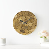 stapel gouden ronde munten acrylwandklok grote klok (Huis)