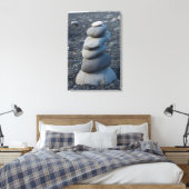 Stapel grijze rotsen op strand canvas afdruk (Insitu (Slaapkamer))