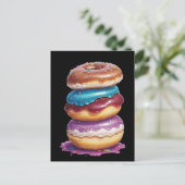 Stapel grote donuts briefkaart (Staand voorkant)