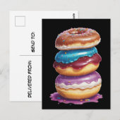 Stapel grote donuts briefkaart (Voorkant / Achterkant)