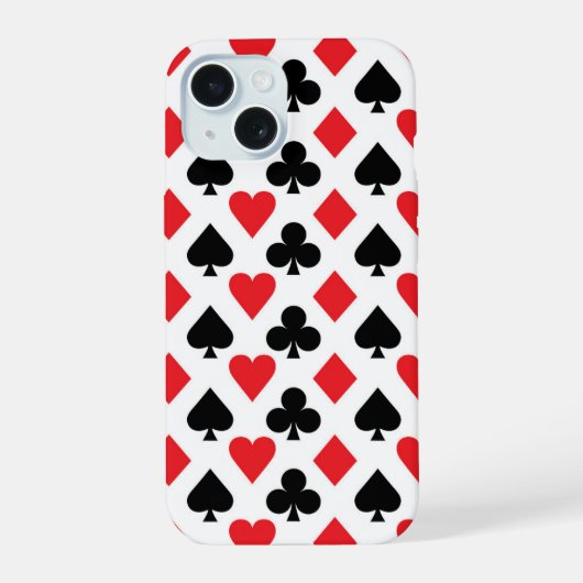 Stapel Kaarten Patroon iPhone 15 Case (Achterkant)