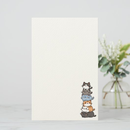stapel katten briefpapier (Staand voorkant)