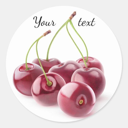 Stapel kersen ronde sticker (Voorkant)