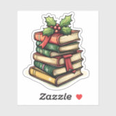 Stapel kerstboeken voor lezers sticker (Vel)