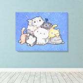 Stapel Kittens Canvas Afdruk (Insitu (Houten vloer))
