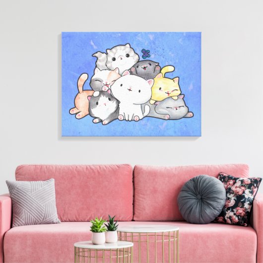 Stapel Kittens Canvas Afdruk (Insitu (Woonkamer))