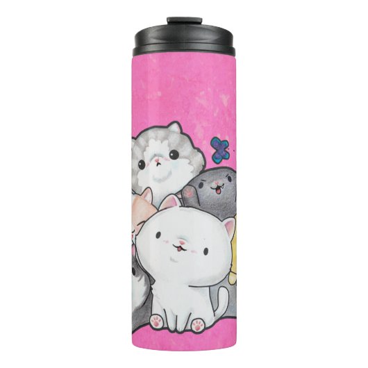 Stapel Kittens Thermosbeker (Voorkant)