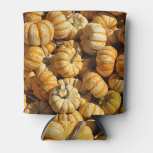Stapel kleine pompoenen. blikjeskoeler