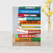 Stapel kleurrijke pensioenboeken kaart (Gele Bloem)