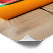 Stapel kleurrijke studieboeken perfect poster (Hoek)