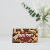 Stapel kurken | Wijn en stadsgebouwen Visitekaartje (Staand voorkant)