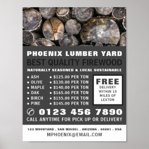 Stapel logboeken, houthout/houtgaard Adverteren Poster