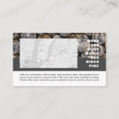 Stapel logboeken, houthout/houtgaard visitekaartje (Achterkant)