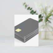 Stapel met blanco plastic kaarten met chip (Staand voorkant)