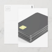 Stapel met blanco plastic kaarten met chip (Voorkant / Achterkant)