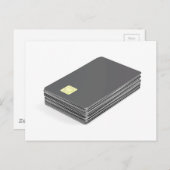 Stapel met lege plastic kaarten met spaander (Voorkant / Achterkant)