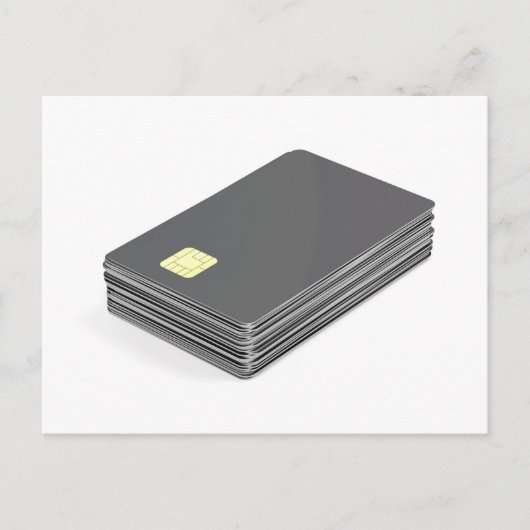 Stapel met lege plastic kaarten met spaander (Voorkant)