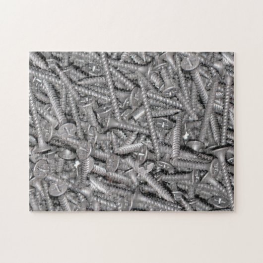 stapel met zilver gekleurde Drywall-schroeven Legpuzzel (Horizontaal)