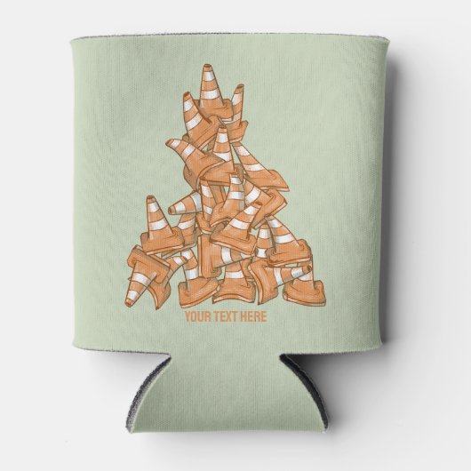 Stapel oranje wegkegels blikjeskoeler (Voorkant)