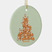 Stapel oranje wegkegels keramisch ornament (Rechts)