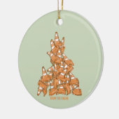 Stapel oranje wegkegels keramisch ornament (Links)