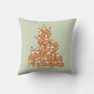 Stapel oranje wegkegels kussen