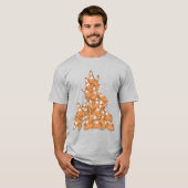 Stapel oranje wegkegels t-shirt (Voorkant volledig)