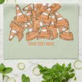 Stapel oranje wegkegels theedoek (Gevouwen)