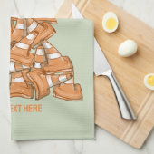 Stapel oranje wegkegels theedoek (Quarter Fold)