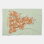 Stapel oranje wegkegels theedoek (Horizontaal)