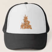 Stapel oranje wegkegels trucker pet (Voorkant)