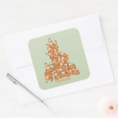 Stapel oranje wegkegels vierkante sticker (Envelop)