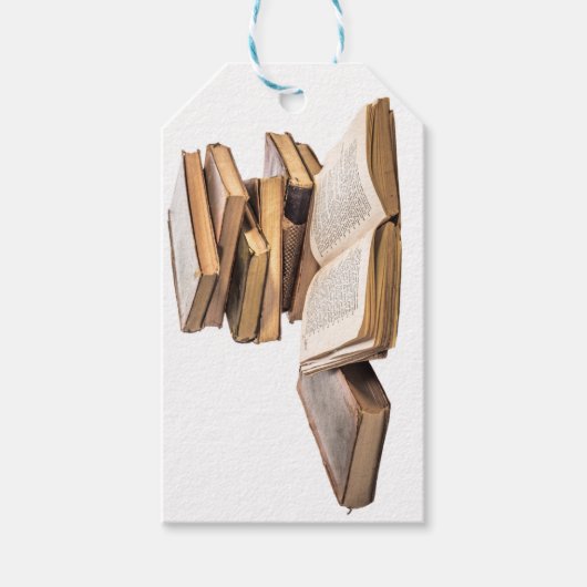 Stapel oude boeken cadeaulabel (Voorkant)