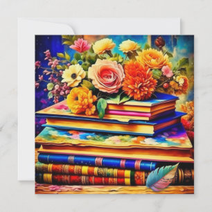 Stapel Oude Boeken en Bloemen