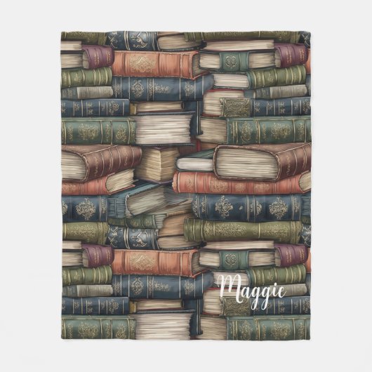Stapel Oude Boeken Fleece Deken (Voorkant)