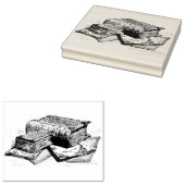 Stapel oude boeken  rubberen kunststempel rubberstempel (Gestempeld)