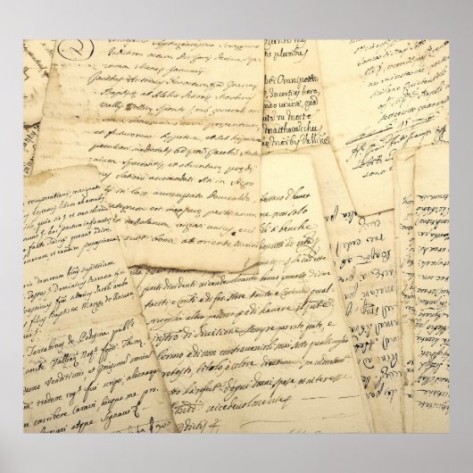 Stapel oude  manuscripten poster (Voorkant)