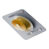 Stapel pannenkoeken met boter op een bord magneet (Rechterzijde)