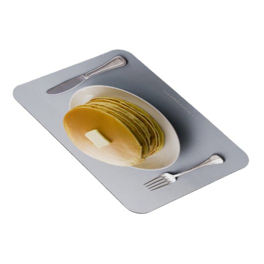 Stapel pannenkoeken met boter op een bord magneet (Rechterzijde)