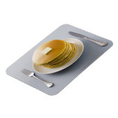 Stapel pannenkoeken met boter op een bord magneet (Linkerzijde)